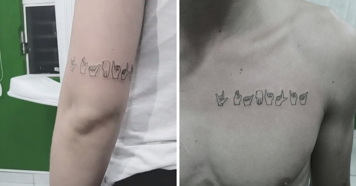 Irmãos homenageiam pais surdos com tatuagem em Libras