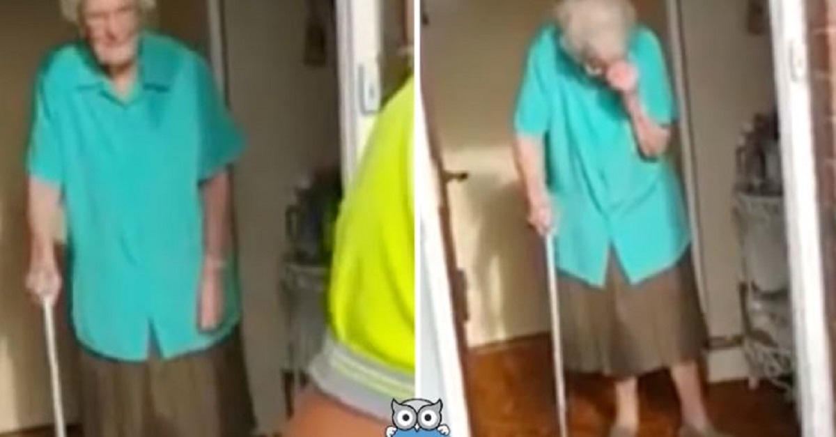Mulher de 100 anos começa a chorar quando coletores de lixo fazem surpresa de aniversário